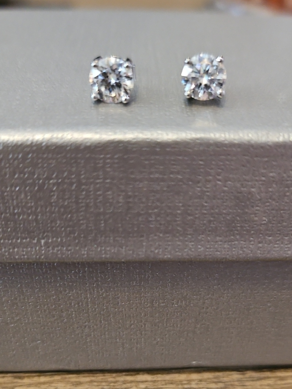 Certified Genuine Moissanite Stud Earrings In Sterling Silver